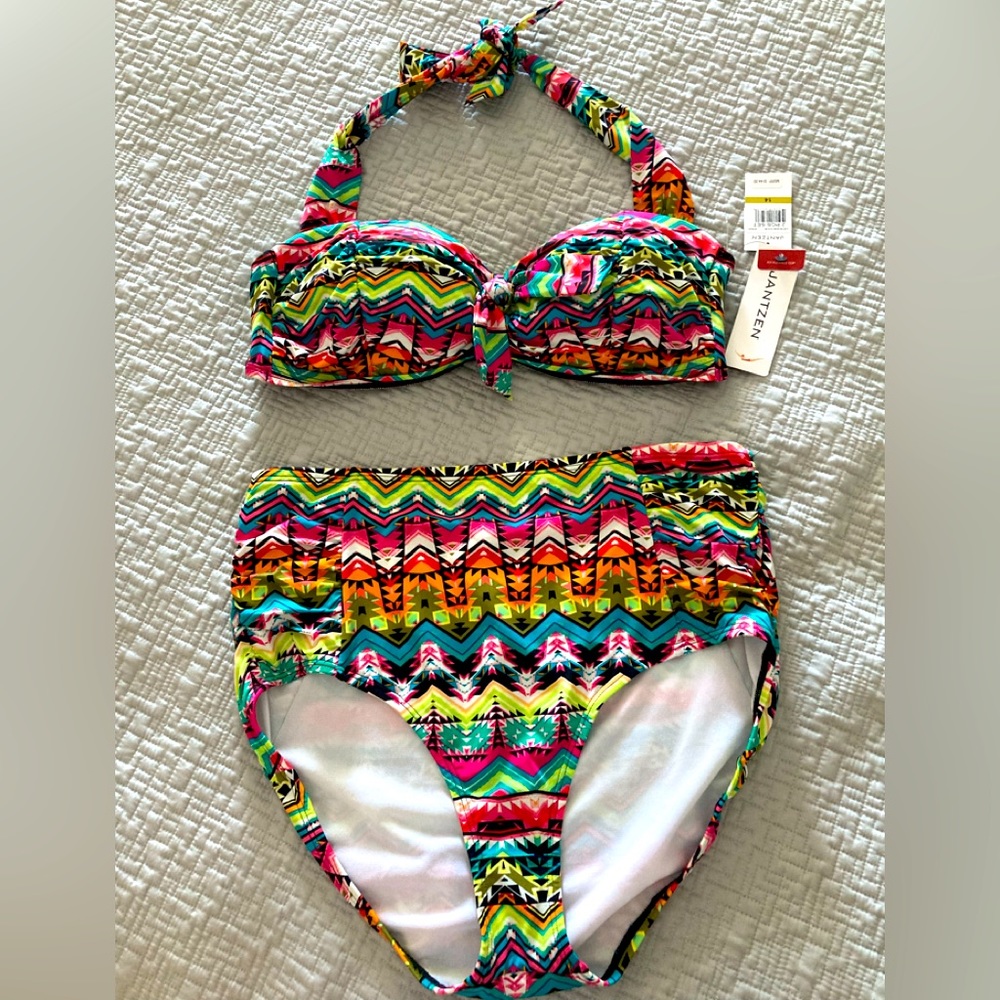 New Jantzen high waist two-piece bathing suit.